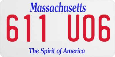 MA license plate 611UO6