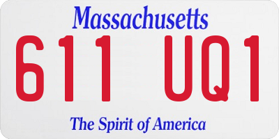 MA license plate 611UQ1