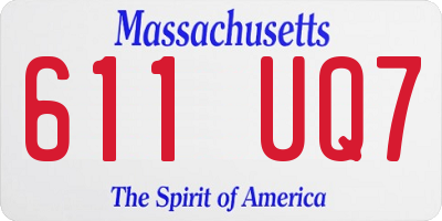 MA license plate 611UQ7