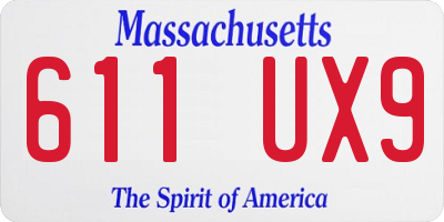 MA license plate 611UX9