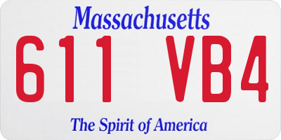 MA license plate 611VB4