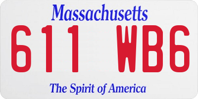 MA license plate 611WB6