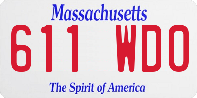 MA license plate 611WD0