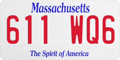 MA license plate 611WQ6