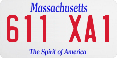 MA license plate 611XA1