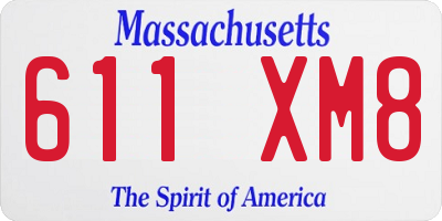 MA license plate 611XM8