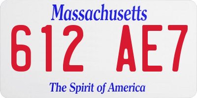 MA license plate 612AE7