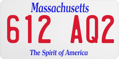 MA license plate 612AQ2
