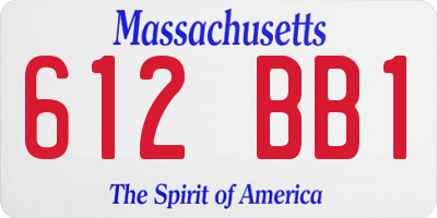 MA license plate 612BB1