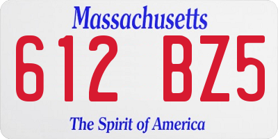 MA license plate 612BZ5
