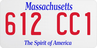 MA license plate 612CC1