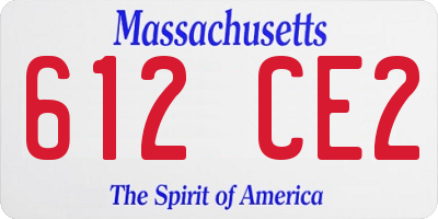 MA license plate 612CE2