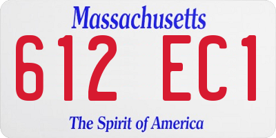 MA license plate 612EC1