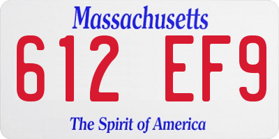 MA license plate 612EF9