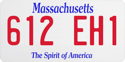 MA license plate 612EH1