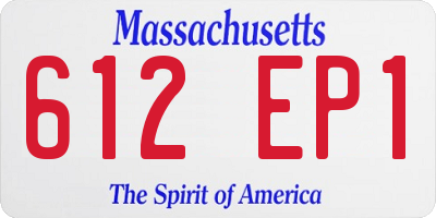 MA license plate 612EP1