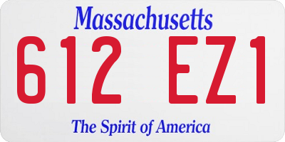 MA license plate 612EZ1