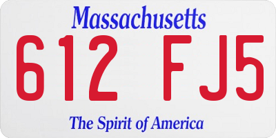 MA license plate 612FJ5