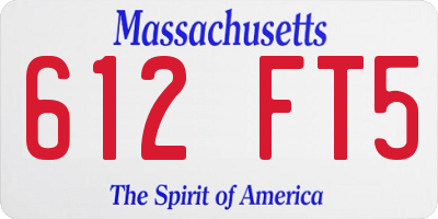 MA license plate 612FT5