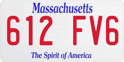 MA license plate 612FV6