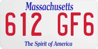 MA license plate 612GF6
