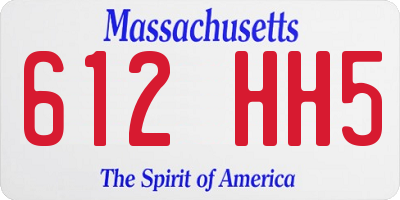 MA license plate 612HH5