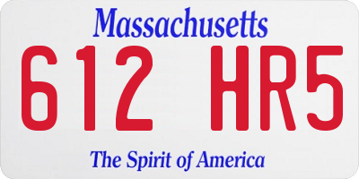 MA license plate 612HR5