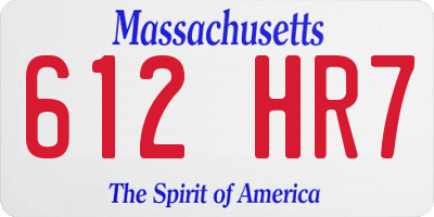MA license plate 612HR7