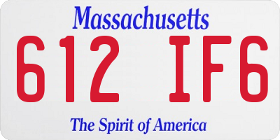 MA license plate 612IF6