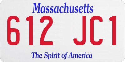 MA license plate 612JC1