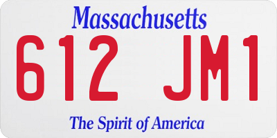 MA license plate 612JM1