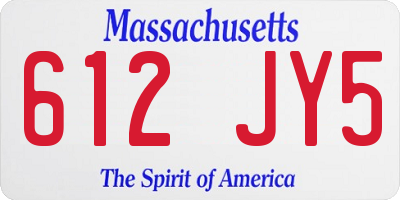 MA license plate 612JY5