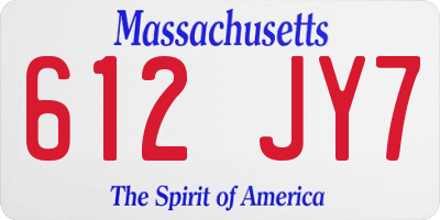 MA license plate 612JY7