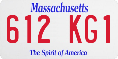 MA license plate 612KG1