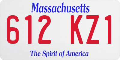 MA license plate 612KZ1