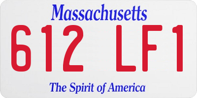MA license plate 612LF1