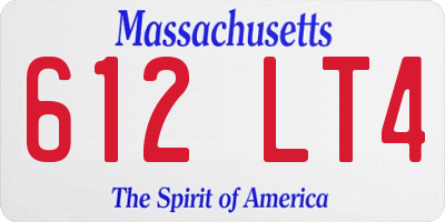 MA license plate 612LT4