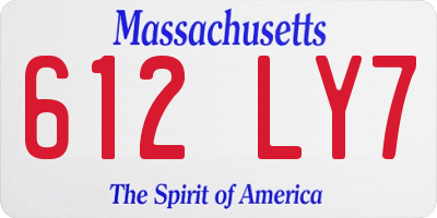 MA license plate 612LY7