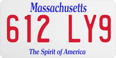 MA license plate 612LY9
