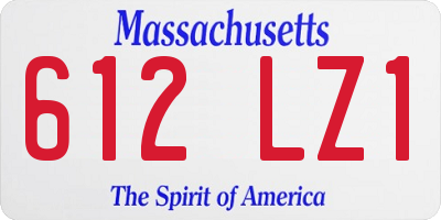 MA license plate 612LZ1