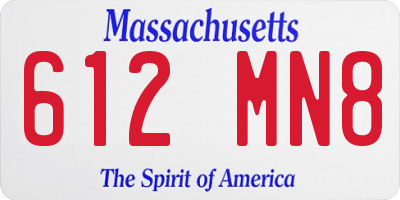 MA license plate 612MN8