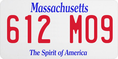 MA license plate 612MO9