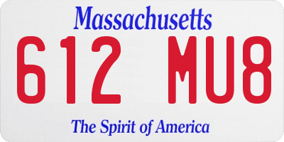 MA license plate 612MU8