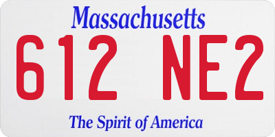 MA license plate 612NE2