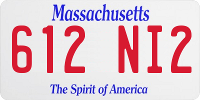 MA license plate 612NI2
