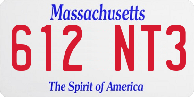 MA license plate 612NT3
