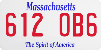 MA license plate 612OB6