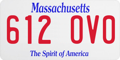 MA license plate 612OV0