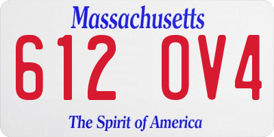 MA license plate 612OV4