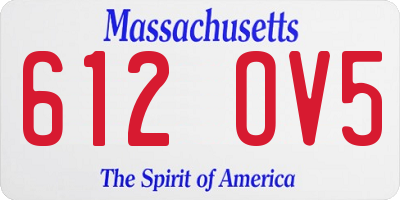 MA license plate 612OV5